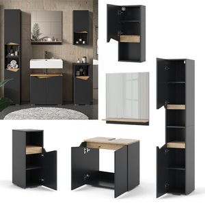 Vicco Combinazione di mobili da bagno Antracite 5 parti