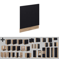 Vicco Pannello frontale Nero a righe 60 cm , PL Rovere