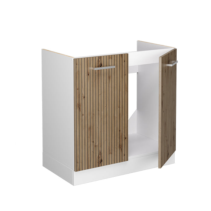 Vicco Mobile lavello cucina Rovere artigianale 80 cm , PL Marmo