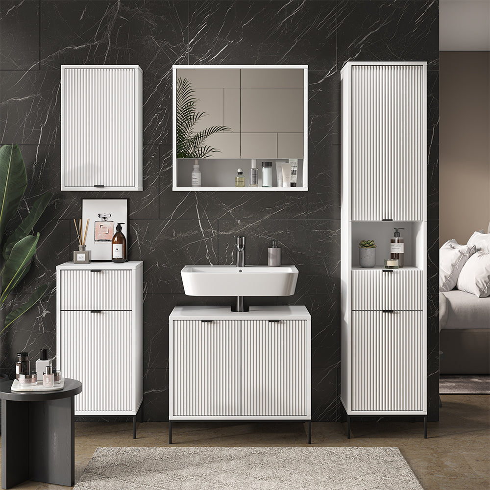 Vicco Set di mobili da bagno Bianco 5 parti