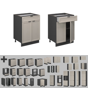 Vicco Mobiletto base per cucina GrigioBeige 60 cm con cassetto, PL Antracite