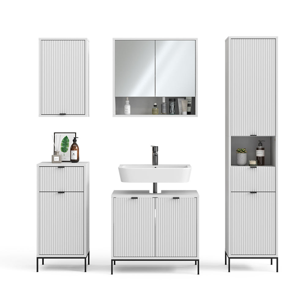 Vicco Set di mobili da bagno Bianco 5 parti