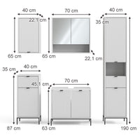 Vicco Set di mobili da bagno Bianco 5 parti