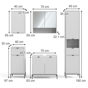 Vicco Set di mobili da bagno Bianco 5 parti