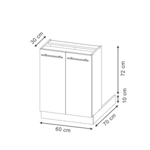 Vicco Isola cucina Blu scuro lucido 60 cm senza piano di lavoro
