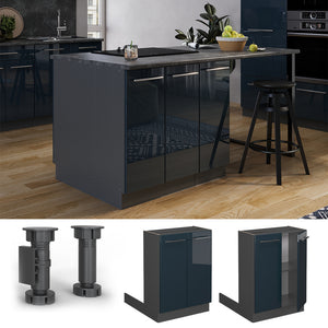 Vicco Isola cucina Blu scuro lucido 60 cm senza piano di lavoro