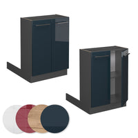 Vicco Isola cucina Blu scuro lucido 60 cm senza piano di lavoro