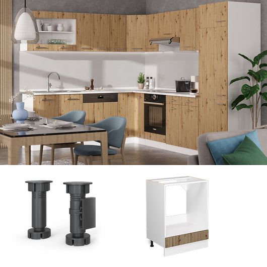 Vicco Mobile per forno da incasso Rovere artigianale 60 cm senza piano di lavoro