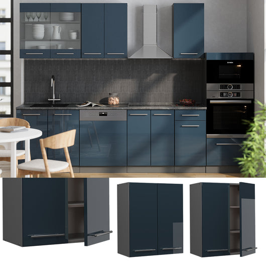 Vicco Pensile da cucina Blu scuro lucido 60 cm