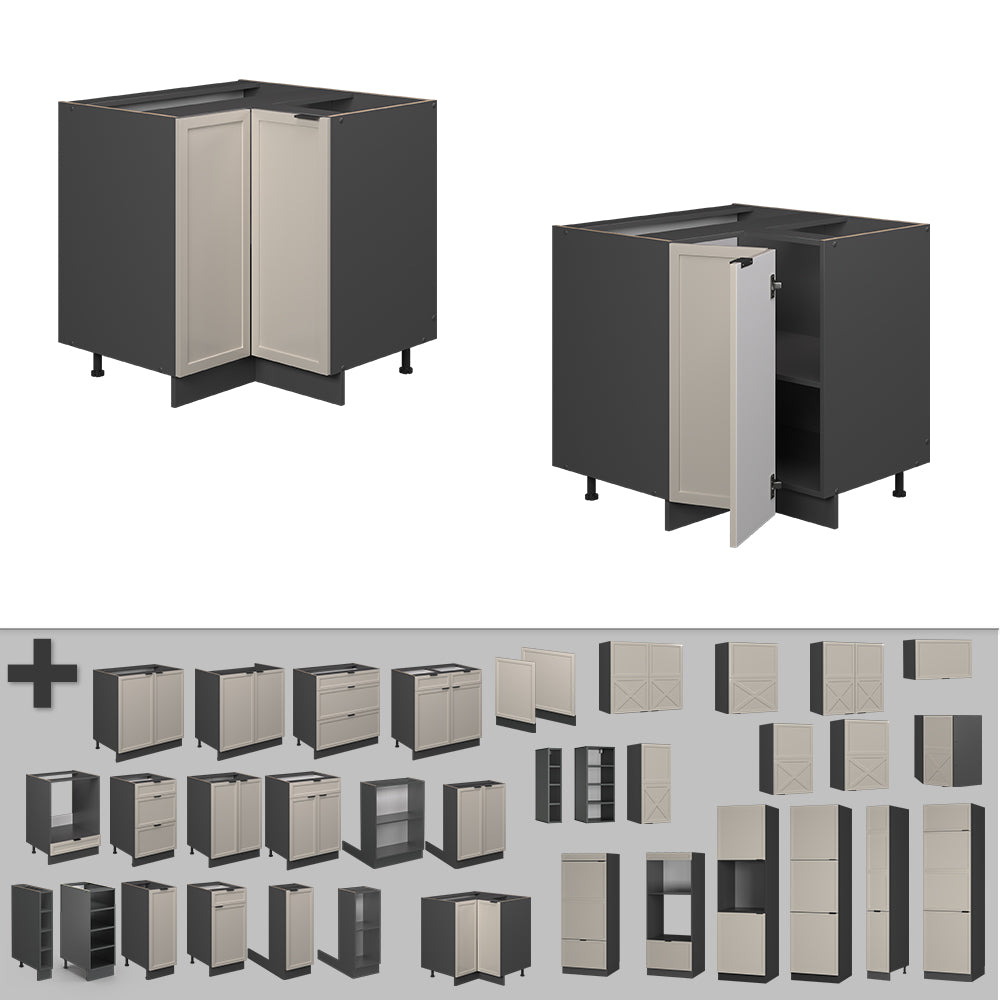 Vicco Mobile ad angolo cucina GrigioBeige 80.5 cm , PL Marmo