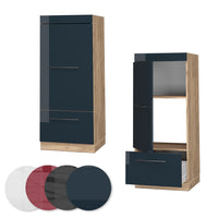 Vicco Set mobili bagno Blu scuro lucido 60 cm