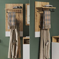 Vicco Appendiabiti da parete Bianco/Artisan 44 x 83 cm