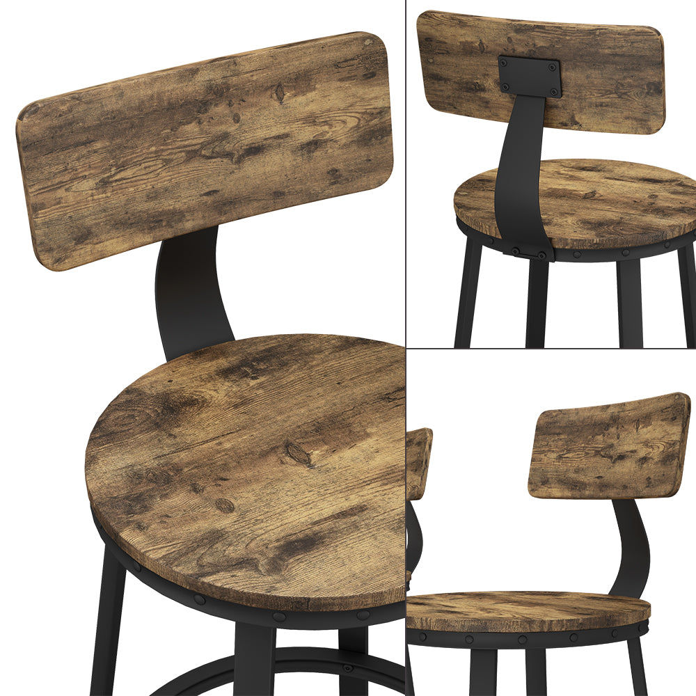 Vicco Sgabelli da bar Rovere rustico 34 x 102 cm 2 parti