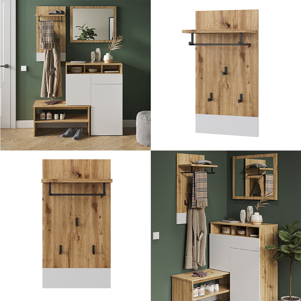 Vicco Appendiabiti da parete Bianco/Artisan 44 x 83 cm