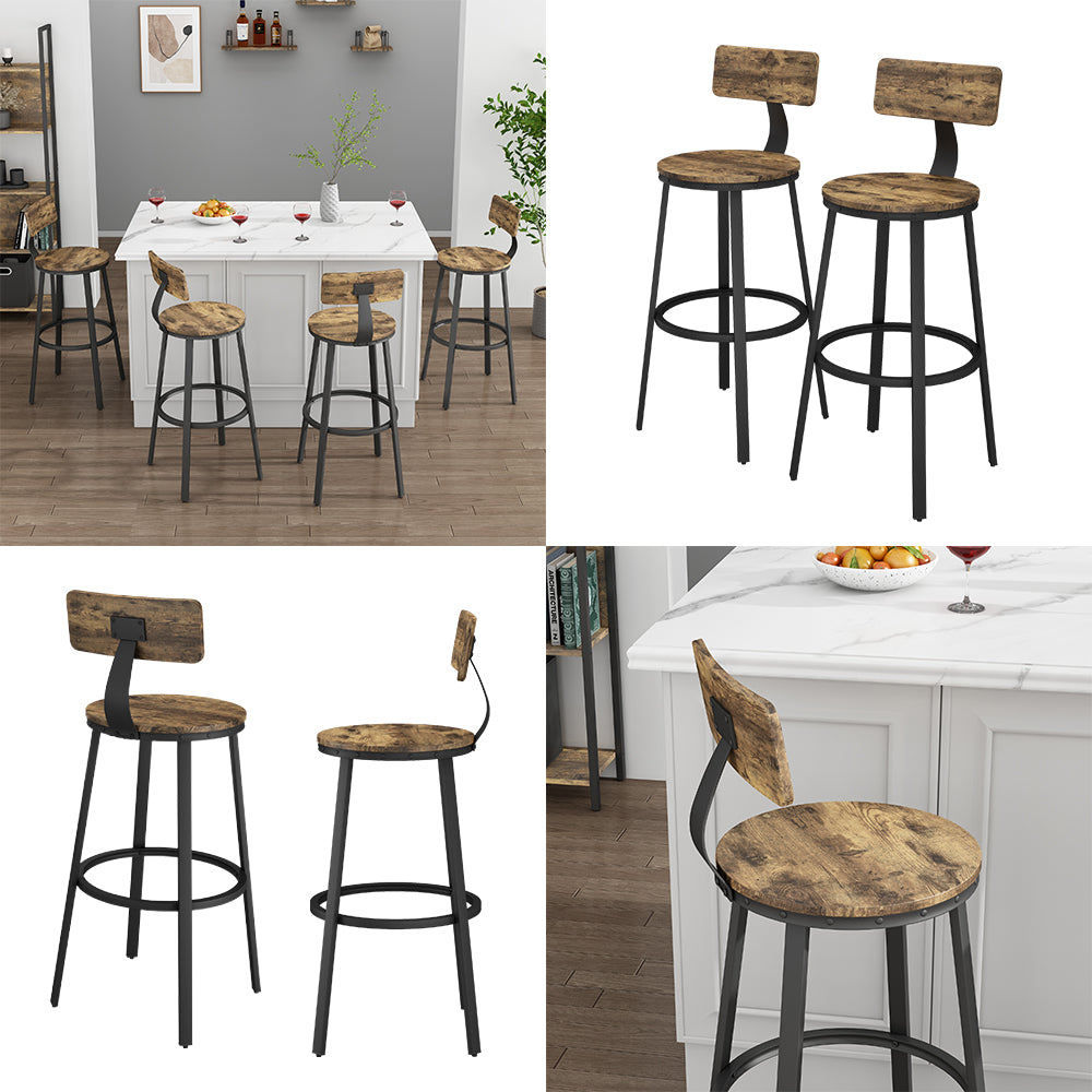 Vicco Sgabelli da bar Rovere rustico 34 x 102 cm 2 parti