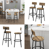 Vicco Sgabelli da bar Rovere rustico 34 x 102 cm 2 parti