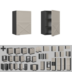 Vicco Pensile da cucina GrigioBeige 50 cm