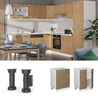 Vicco Mobiletto base cucina Rovere artigianale 60 cm , PL Antracite