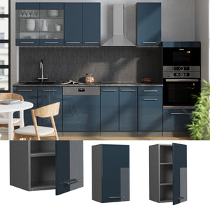 Vicco Pensile da cucina Blu scuro lucido 40 cm