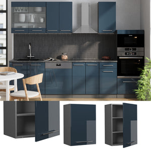 Vicco Pensile da cucina Blu scuro lucido 50 cm