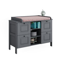 Vitalispa Fasciatoio Grigio 133 x 98.4 cm con 4 cassetti