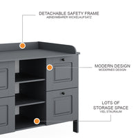 Vitalispa Fasciatoio Grigio 133 x 98.4 cm con 4 cassetti