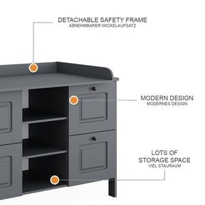 Vitalispa Fasciatoio Grigio 133 x 98.4 cm con 4 cassetti