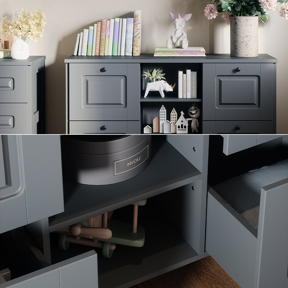 Vitalispa Fasciatoio Grigio 133 x 98.4 cm con 4 cassetti