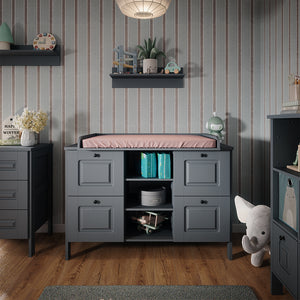 Vitalispa Fasciatoio Grigio 133 x 98.4 cm con 4 cassetti