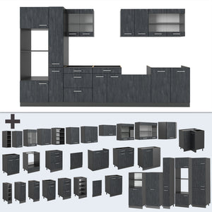 Vicco Cucina completa  Calcestruzzo nero/antracite 350 cm , PL Antracite