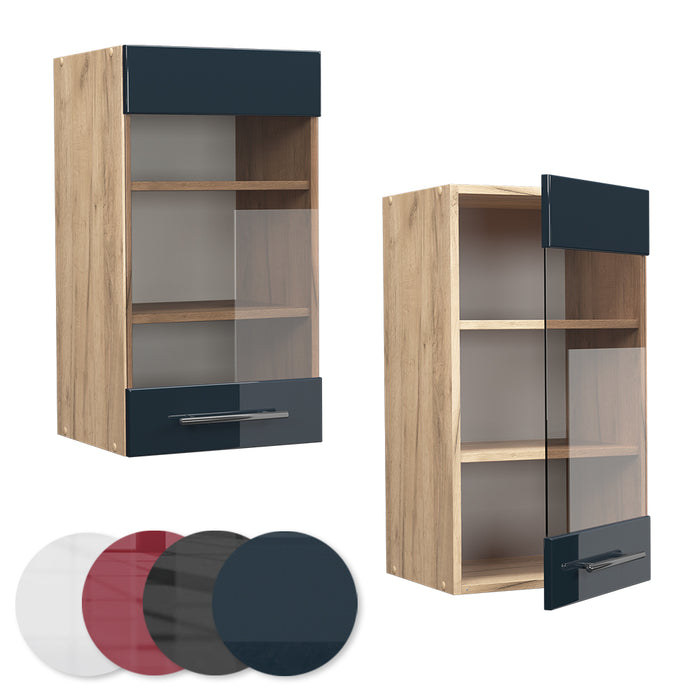 Vicco Armadi da cucina  Blu scuro lucido 40 cm