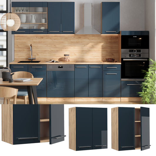 Vicco Mobili da cucina  Blu scuro lucido 60 cm