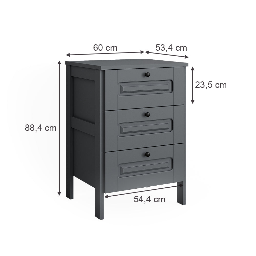 Vitalispa Cassettiera Grigio 60 x 88.4 cm