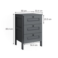 Vitalispa Cassettiera Grigio 60 x 88.4 cm