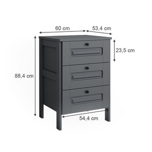 Vitalispa Cassettiera Grigio 60 x 88.4 cm