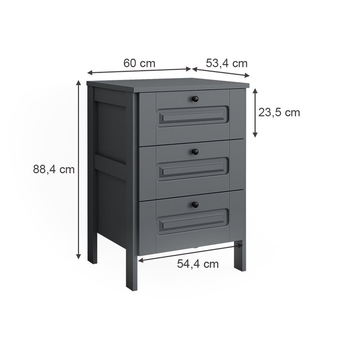 Vitalispa Cassettiera Grigio 60 x 88.4 cm