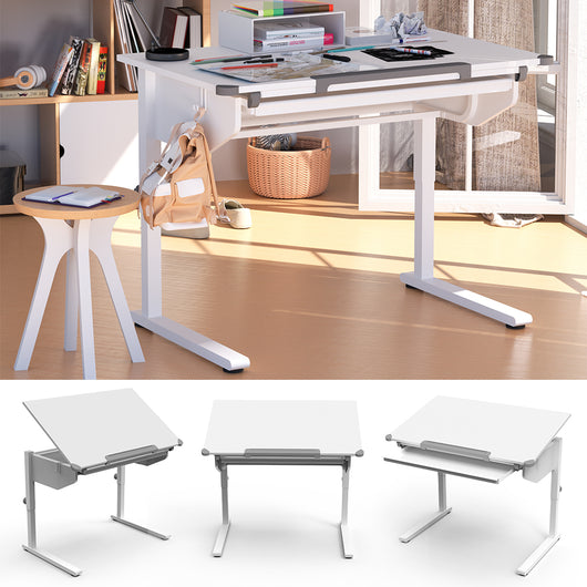 Vicco Scrivania per bambini Bianco 108 x 68 cm Regolabile in altezza