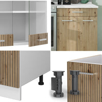 Vicco Cucina componibile Rovere artigianale/bianco 200 cm , PL Antracite