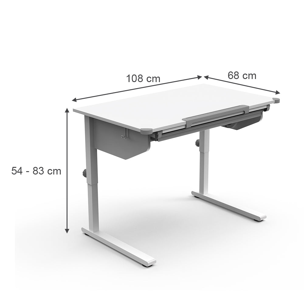 Vicco Scrivania per bambini Bianco 108 x 68 cm Regolabile in altezza