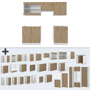 Vicco Cucina componibile Rovere artigianale/bianco 200 cm , PL Antracite