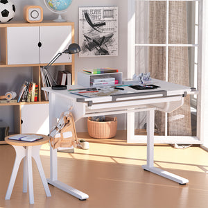 Vicco Scrivania per bambini Bianco 108 x 68 cm Regolabile in altezza