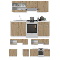 Vicco Cucina componibile Rovere artigianale/bianco 200 cm , PL Antracite