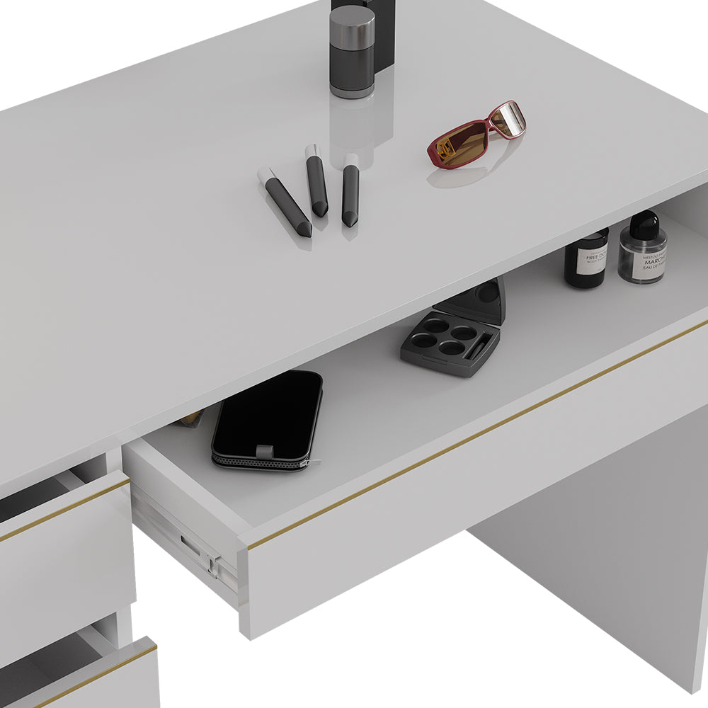 Vicco Tavolo da toeletta Bianco/Oro 55 cm Senza specchio