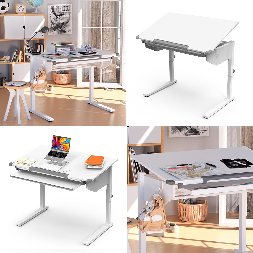 Vicco Scrivania per bambini Bianco 108 x 68 cm Regolabile in altezza