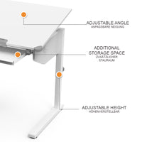 Vicco Scrivania per bambini Bianco 108 x 68 cm Regolabile in altezza