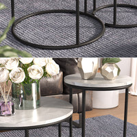 Vicco Set di tavolini da salotto Marmo bianco 55 x 55 cm 2 parti