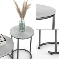 Vicco Set di tavolini da salotto Marmo bianco 55 x 55 cm 2 parti