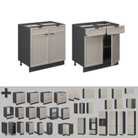 Vicco Mobiletto base per cucina GrigioBeige 80 cm , PL Marmo