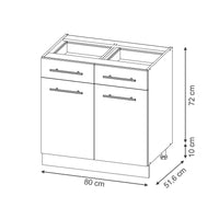 Vicco Mobiletto base per cucina GrigioBeige 80 cm , PL Marmo