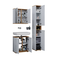 Vicco Set mobili bagno Bianco/Artisan 3 parti con colonna